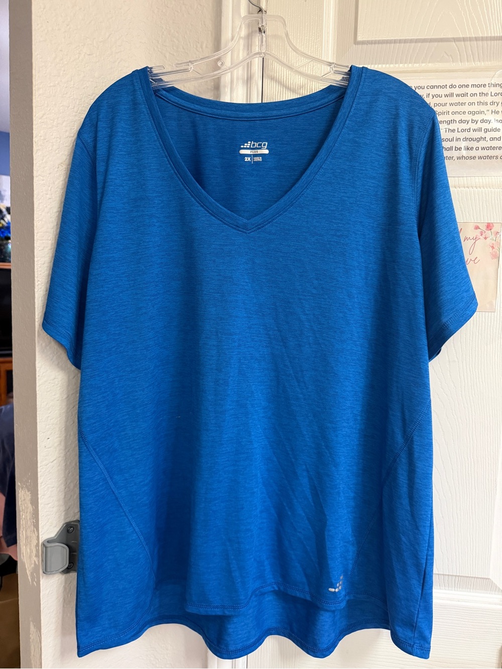 bcg Plus Women's Royal Blue V-Neck Active Tee